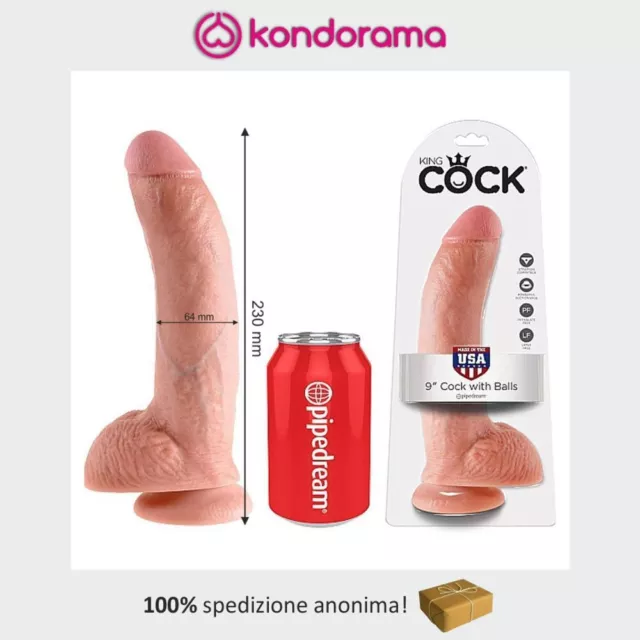 King Cock grosso dildo fallo realistico non vibrante con testicoli ventosa 23 cm