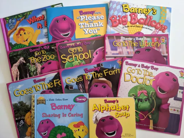 Lot Of 11 Barney The Purple Dinosaur Books Go To Series Baby Bop Bj