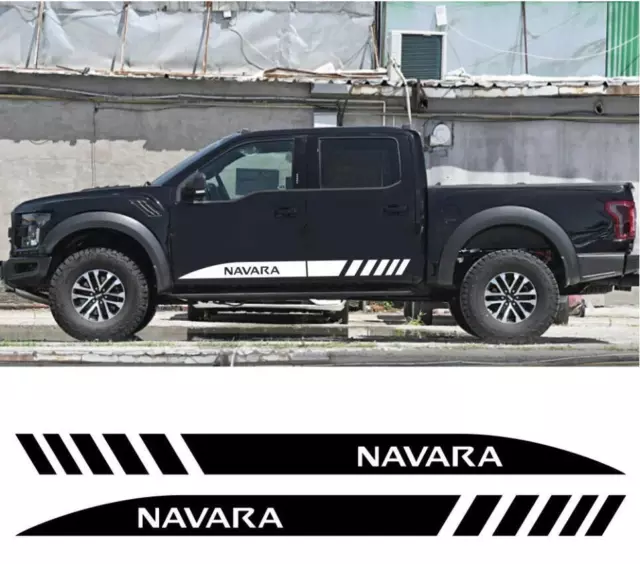 2PCS Car Door Side Stickers For Nissan NAVARA D40 NP300 N22 Vinyl Decal Stripes