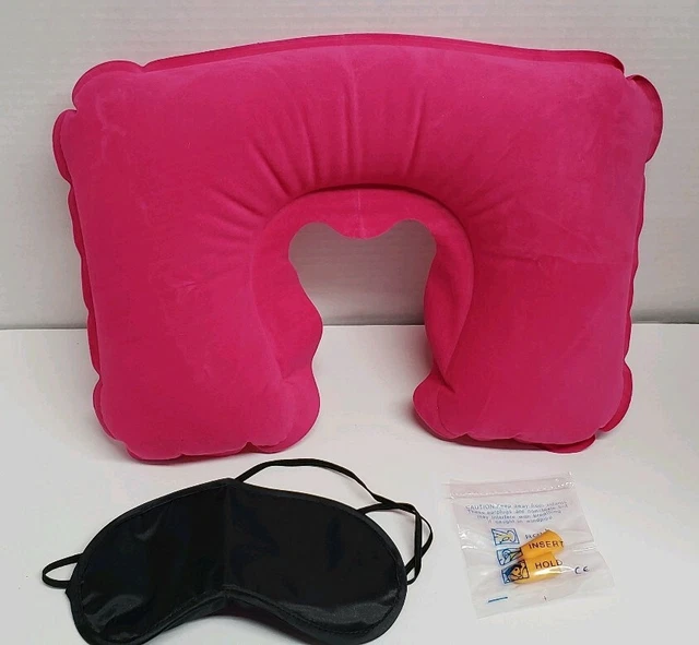 3 in 1 Travel Sleep Kit, Inflatable Pillow,Eye Mask,Earplugs,USA, SHIPS 2 DAYS