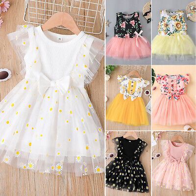 Kids Baby Girls Floral Tutu Dress Birthday Party Princess Dresses Toddler Outfit