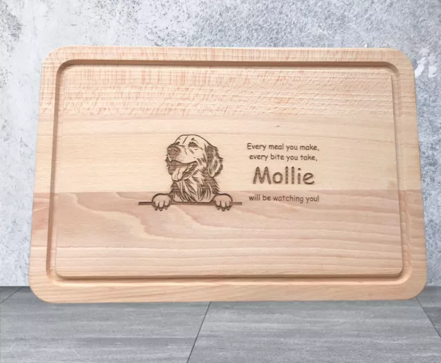 Personalised Dog Chopping Board solid beech wood, Serving Board, Any Breed