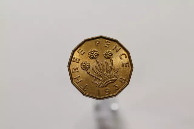 Uk Gb 3 Pence 1938 High Grade B10 #251