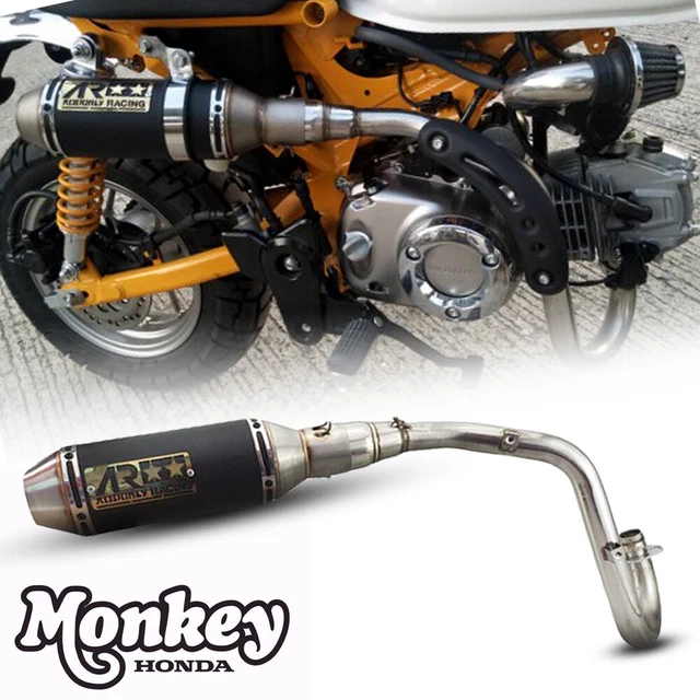 V3 Cromato Sistema Completo Scarico Marmitta Tubo Per Honda Monkey 125 18-2022