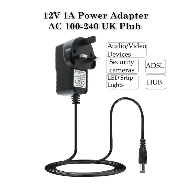 S 1A 12V N   ALIMENTATORE SWITCHING DC 12V 1A 12W PER ILLUMINAZIONE E CCTV TELECAMERA CIRCUITO CHIUSO