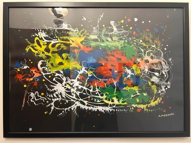 Olio su acrilico su cartoncino 50x70 firmato Di Grande+certificato pezzo unico Olio su acrilico su cartoncino 50x70 firmato Di Grande+certificato pezzo unico