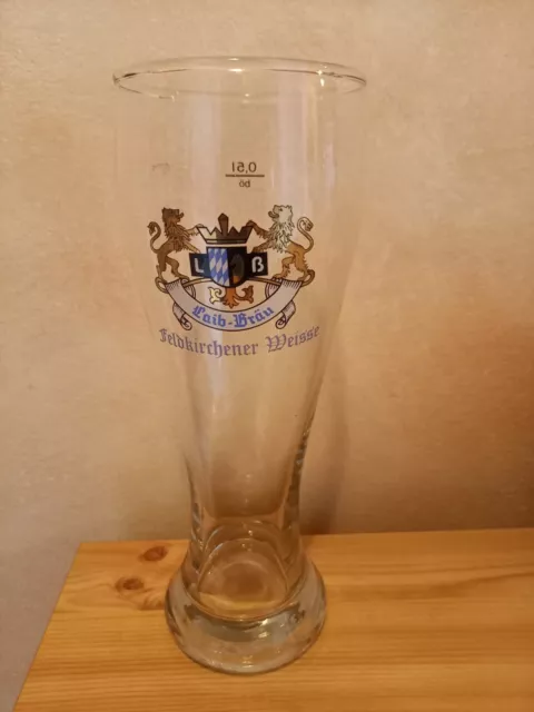 altes Weizenbierglas 0,5L, LAIB BRÄU FELDKIRCHEN