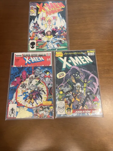 Lot Of 3 Vintage Marvel X-men Annual Comics 8, 12, 13 VF-NM Condition