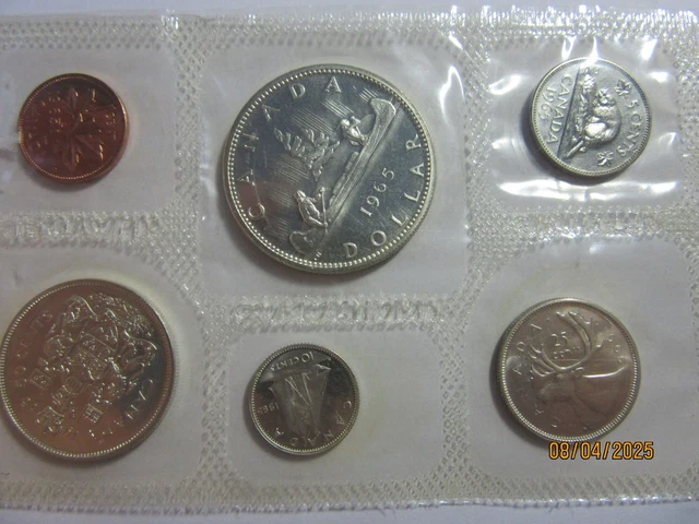 ミントセット　カナダ　1965年 1965 CANADA MINT BU PROOF-LIKE SET IN HOLDER! 1.11 Oz SILVER