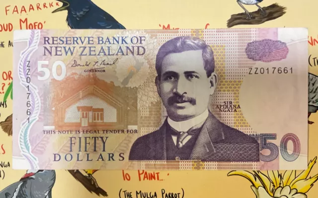 New Zealand $50 Replacement Banknote ZZ 017661. These replaced NZ star notes.