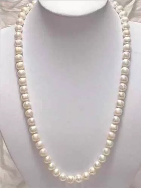 Beautiful Natural White Akoya Cultured Pearl Necklace 14-48'' 6-7/7-8/8-9/9-10mm