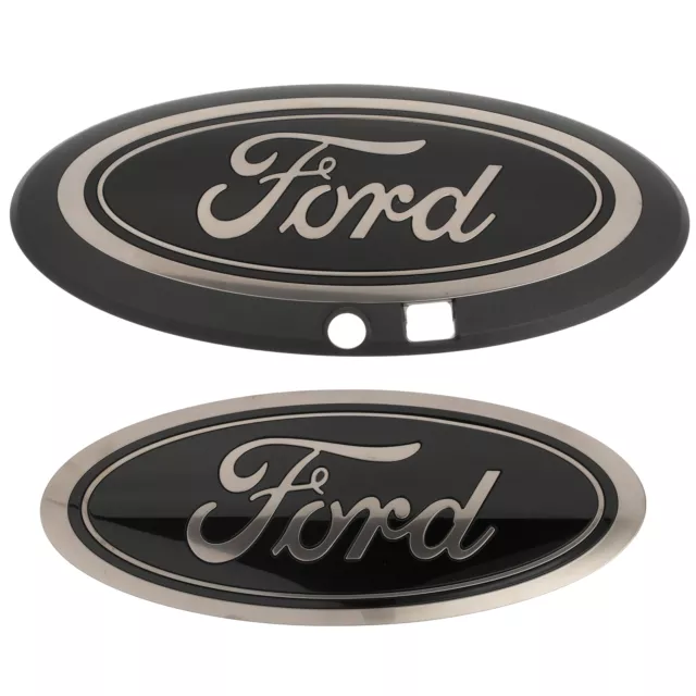 18-20 Ford F-150 Smoke Black Oval Grille & Tailgate Badges Without Front  Camera