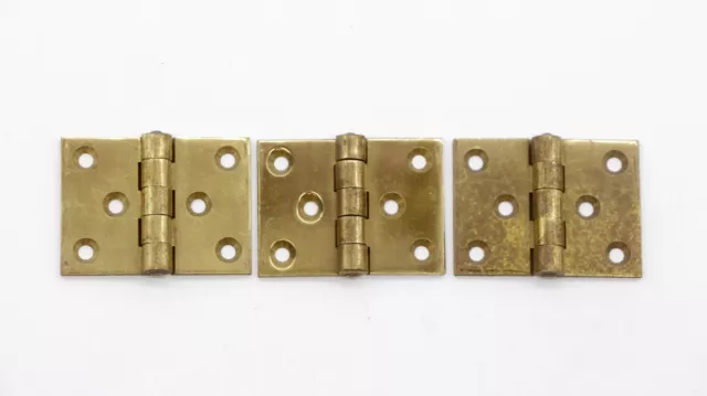 Set of 3 Brass 1.5 x 2 Corbin Butt Cabinet Hinges
