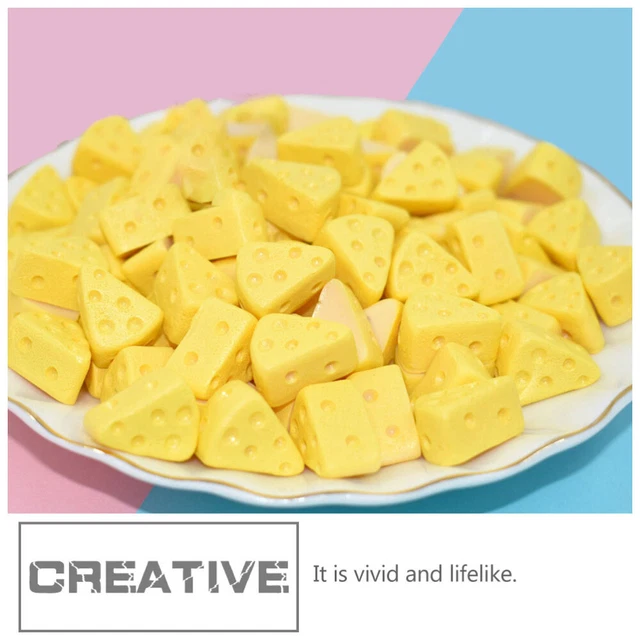 100 Pcs Fake Cheese Statuette Child Home Décor Hand Decor Flower Pot Ornaments 3