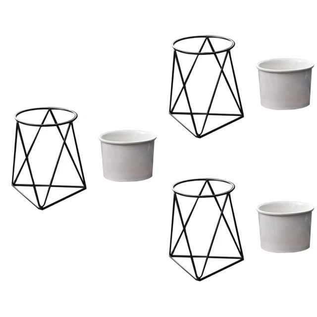 3x Porzellan Sukkulenten Pflanzer Kleine Topf Garten Keramik Blumentopf 6