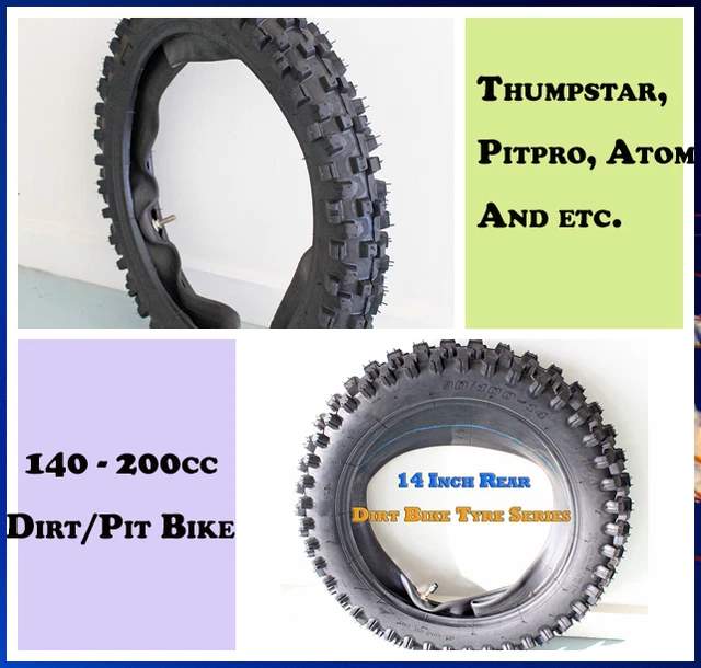 thumbnail image 2 of 60/100-14 2.50-14 Front Knobby Tire & Tube Combo – ZEEB, Dirt Bike/Pit Pro 2 of 6
