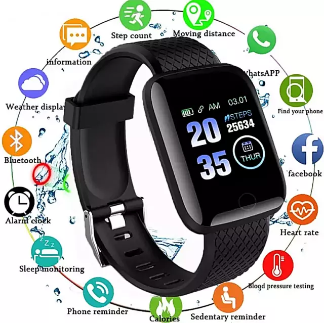 Smartwatch Mens Ladies Fitness Watch Tracker Bluetooth Sports Watch Pedometer