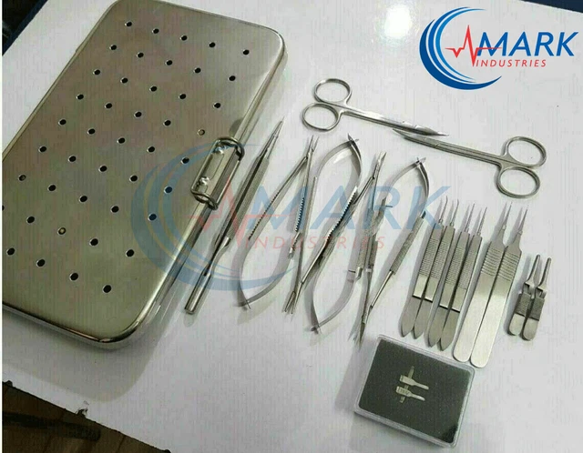 Set D'Instruments De Microchirurgie De La Main - Kit Chirurgical Complet Pour Opérations Délicates - Marque Surgical Edge