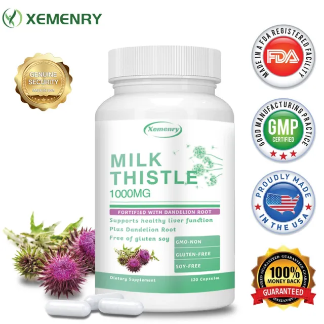 MILK THISTLE 1000MG - with Dandelion - Liver Cleanse, Detox and Repair ...