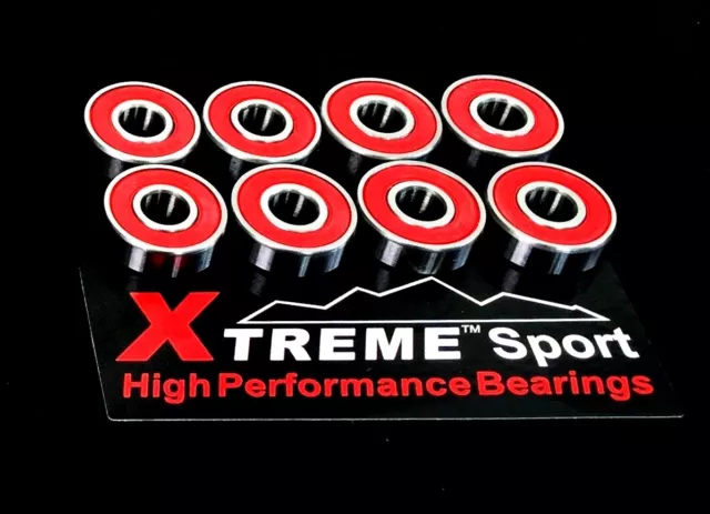 16 Pack 627 2rs Xtreme ABEC 5 STAINLESS STREEL REDS  SWISS ROLLER SKATE BEARINGS