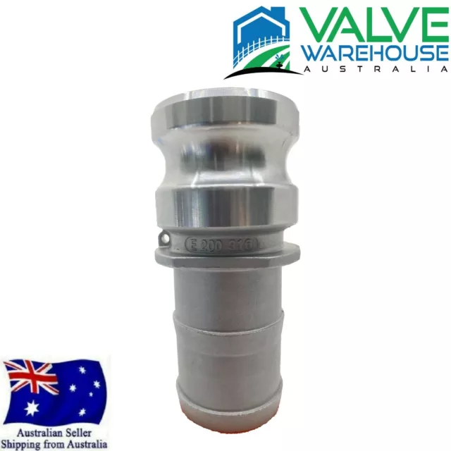 Camlock Hose Fittings- Stainless Steel - Type E - Male Camlock x Male Hose Barb