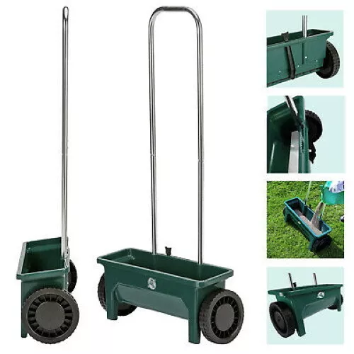 12 Ltr Plastic Garden Lawn Seed Salt Grit Spreader Fertiliser Outdoor Feed Grass