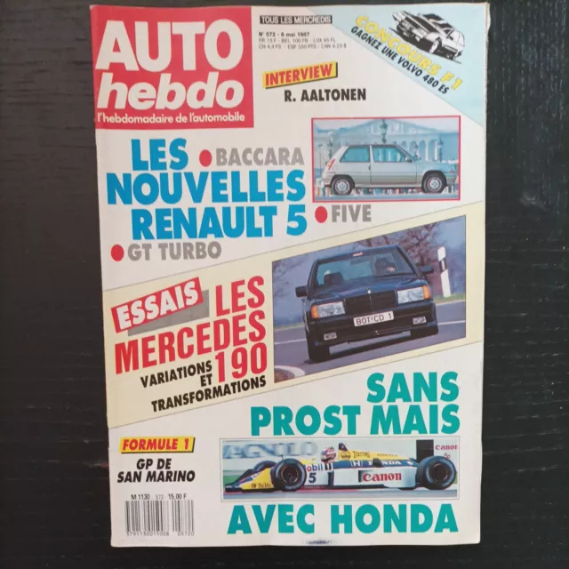 AUTOHEBDO572 MERCEDES 190 E AMG 3.2 brabus 3.5 gp f1 san marin imola 1987 Isdera