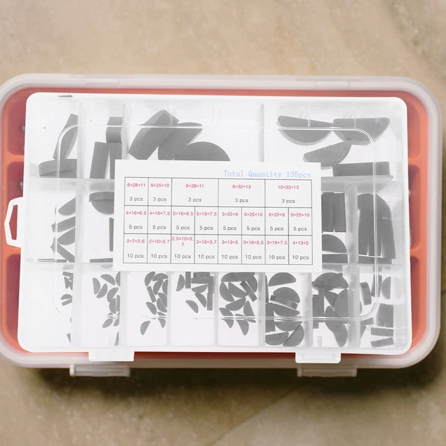 Half Rounded Key Stock KEY SET WOODRUFF Half Circle Stock Carbon Steel Keyway Assortment £36. ...