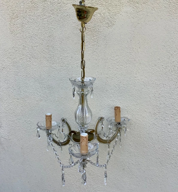 Lustre ancien à Pampilles Art Déco
