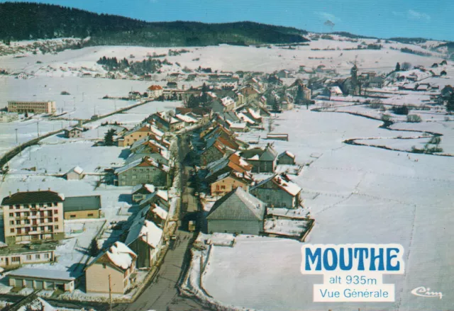 (25) MOUTHE vue générale aérienne neige 25413 996 0155 (Doubs )