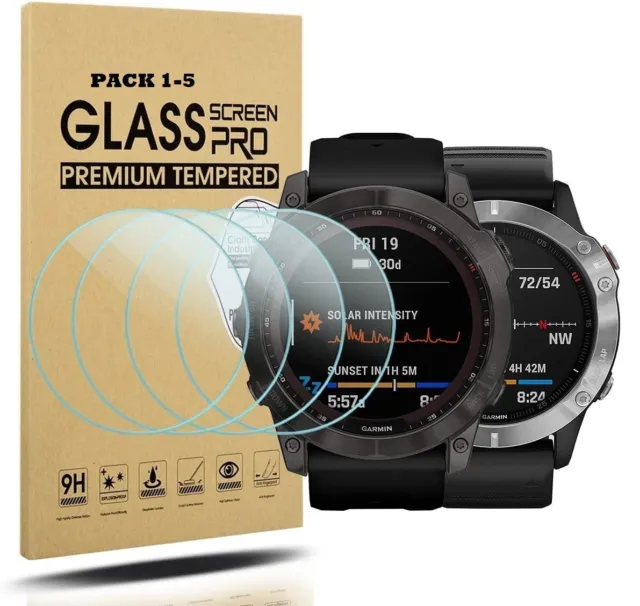 For Garmin Fenix Watch 6 7 Tempered Glass Screen Protector Cover PACK 1 - 5