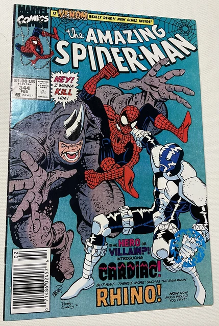 The AMAZING SPIDER-MAN 344 FEB 1991 MCU Marvel Comic Book 1st App. CLETUS KASADY
