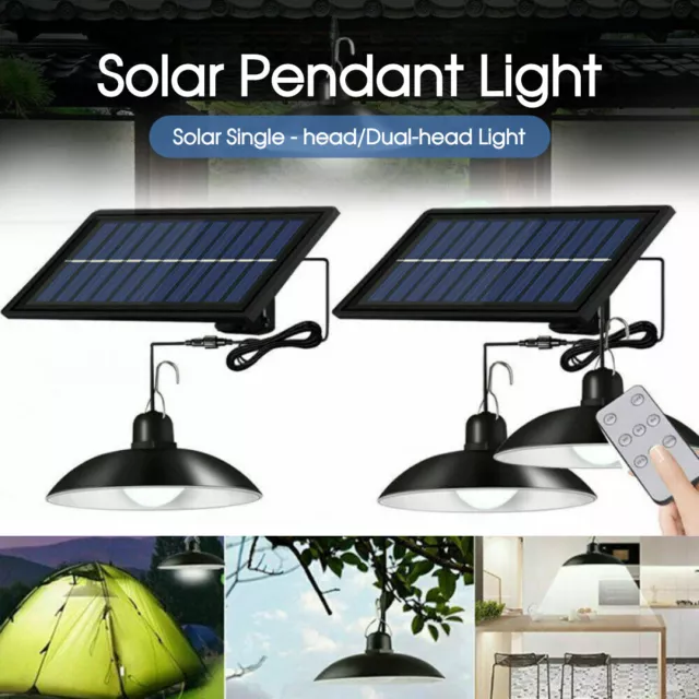 Solar Power Pendant Light Outdoor Garden Hanging LED Lamp Yard W/ Remote Control