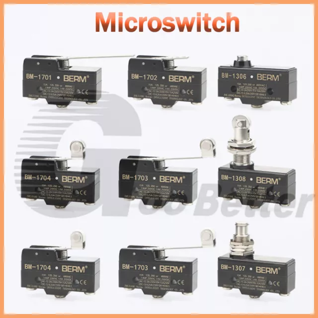 Micro Limit Switch SPDT 10A 250V 380VAC Microswitch Roller Lever Plunger Switch