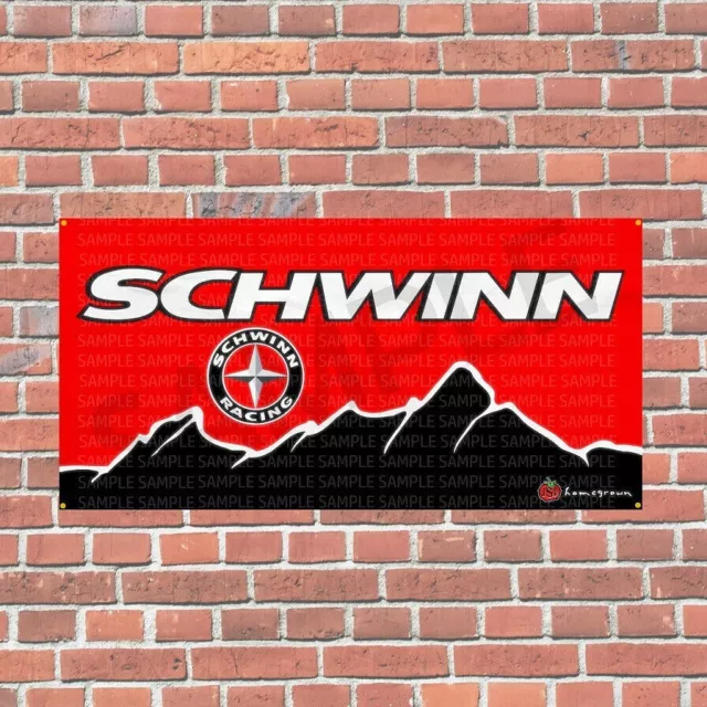 Schwinn Racing banner Homegrown NOS 90's era 2x1 Phantom B6 Stingray Paramount Schwinn Racing banner Homegrown NOS 90's era 2x1 Phantom B6 Stingray Paramount