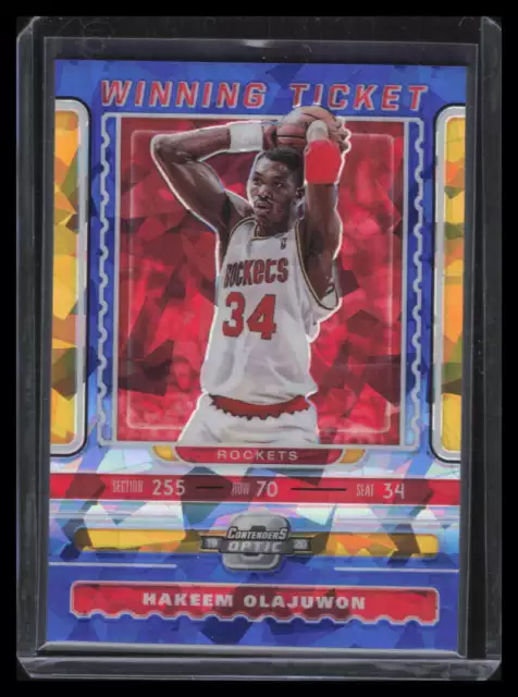 2019-20 Panini Contenders Optic Winning Tickets Blue Cracked Ice Hakeem Olajuwon