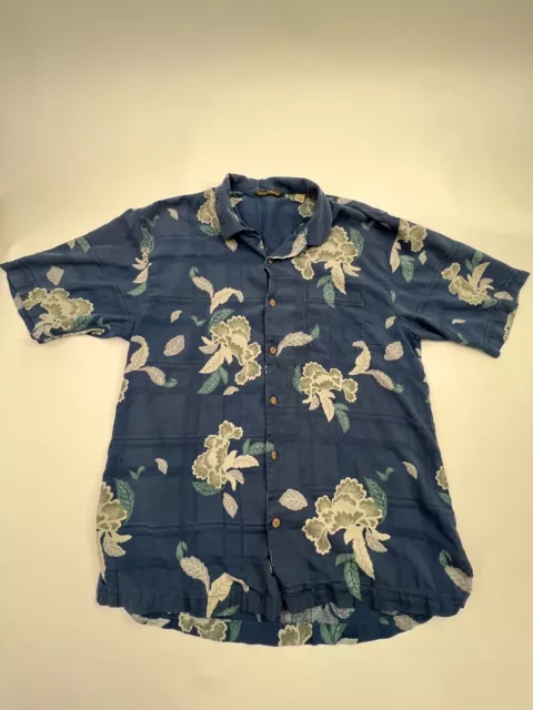 Tommy Bahama Men's Hawaiian Floral Shirt 100% Silk Size Large
