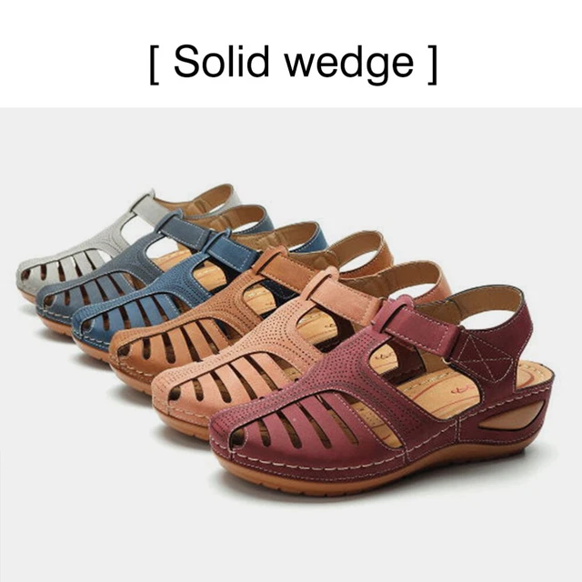 1 Pair of Retro Style Sandals Round Shoes Slipsole Sandals Footwear 2