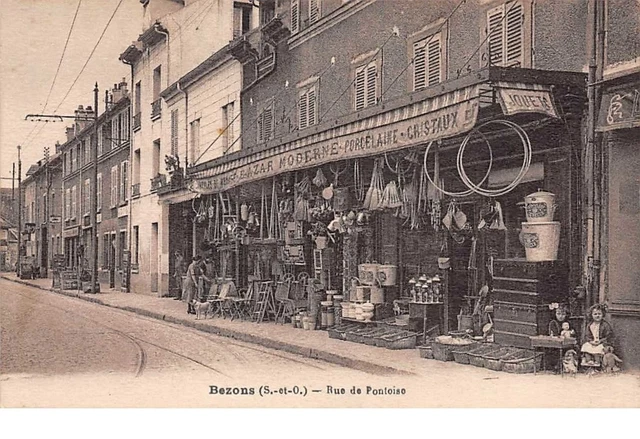 95. n°54298.BEZONS.rue de pontoise.bazare moderne.pocelaine.cristaux.4 rue de