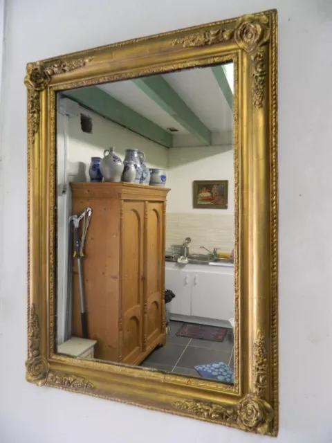 Ancien grand miroir doré 19ème