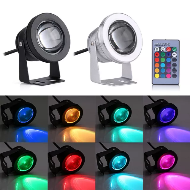 RGB 10W 12V Extérieur Lampe Sous L’eau LED Projecteur Multicolore Spot Luminaire