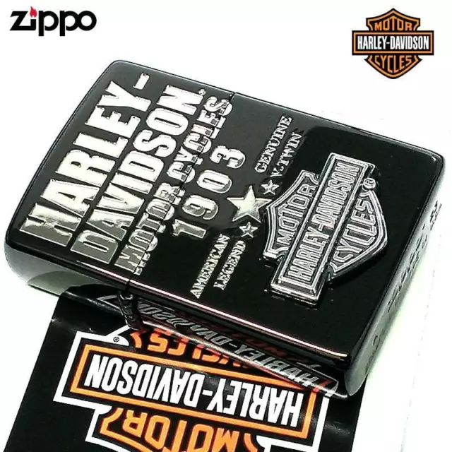 Zippo Lighter Harley Davidson Logo Silver Smoked Metal Harley Davidson Zippo L