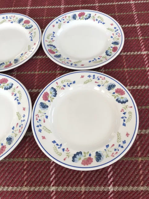 BHS Priory Tableware Blue Floral Ceramic Tea Plates Set of 4 Side Plates 2
