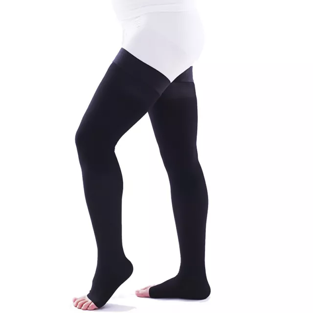 Thigh High Medical Compression Stockings Men Women 20-30 mmHg Nurses Flight Hose
