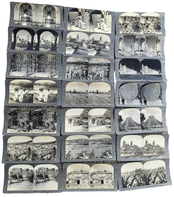 Lot Of 21 Keystone View Company Stereoview Cards of Mexico Meso South America