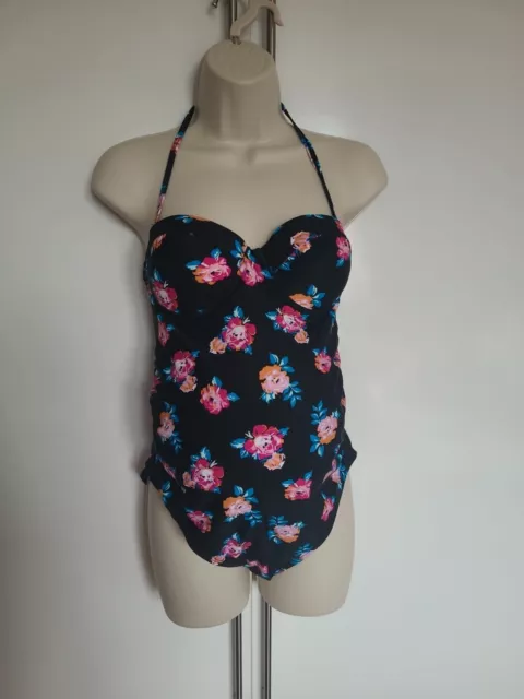 Size 10 Swimsuit 🩱 From Boohoo Black Floral Maternity