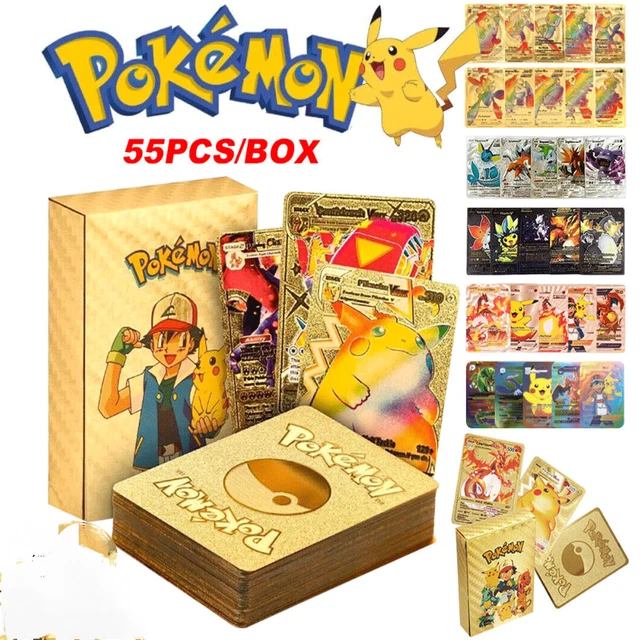 55PCS POKEMON CARD Foil GOLD PACK 55 CARDS TCG GX Vmax GX Card Charizard  Rare 4.49 - PicClick UK