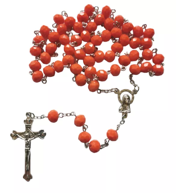 Rosenkranz Olivenholzperle, mit kleinem dunklen Kreuz
