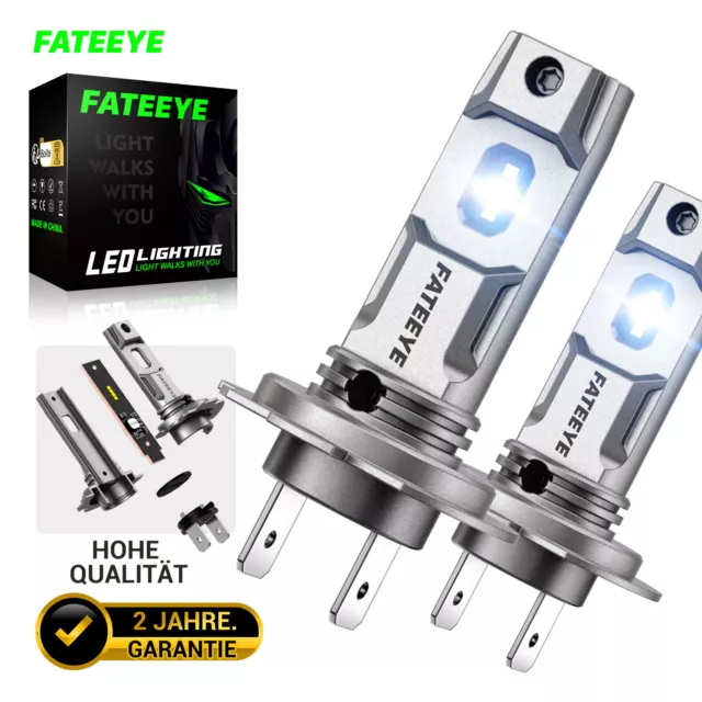 FateEye 2X H7 LED Scheinwerfer 50W 10000LM 6500K Weiß Canbus Fehl
