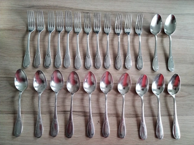 Ercuis ménagère 37 pièces, modèle petite coquille Art déco, excellent état | Métal argenté modèle